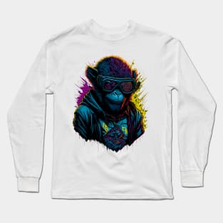 Cool Monkey Lover Sunglasses Art Long Sleeve T-Shirt